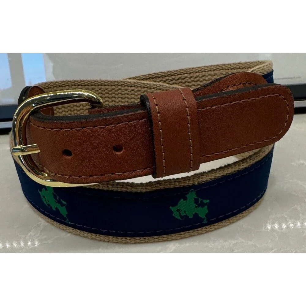 Shelter Island New York - Zep-Pro Leather Canvas Belt - Size 30 - NEVER WORN